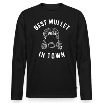 propriétaire de mulet, mulet - T-shirt manches longues Premium bio Homme - noir - Devant - Nico (187cm)