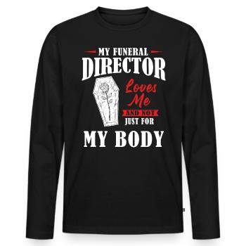Funeral Homes, Funeral Homes - Men's Premium Organic Long Sleeve Shirt - black - Front - Nico (187cm)