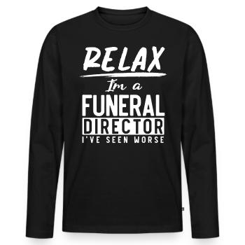 Funeral Homes, Funeral Homes - Men's Premium Organic Long Sleeve Shirt - black - Front - Nico (187cm)