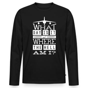 Flight attendants, for flight attendants, flight attendants - Men's Premium Organic Long Sleeve Shirt - black - Front - Nico (187cm)
