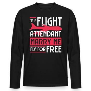Flight attendants, for flight attendants, flight attendants - Men's Premium Organic Long Sleeve Shirt - black - Front - Nico (187cm)