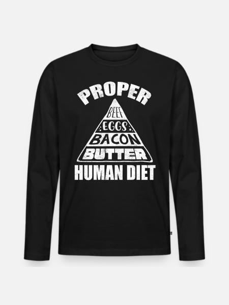 Keto diet, carbohydrate-free diet, keto - Men's Premium Organic Long Sleeve Shirt - black
