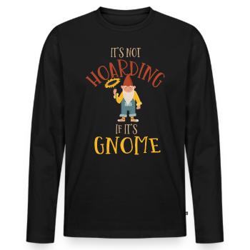 Gnome - Gnome Collecting - Gnome Collector - T-shirt manches longues Premium bio Homme - noir - Devant - Nico (187cm)