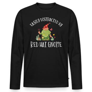 Gnome - Gnome Collecting - Gnome Collector - T-shirt manches longues Premium bio Homme - noir - Devant - Nico (187cm)