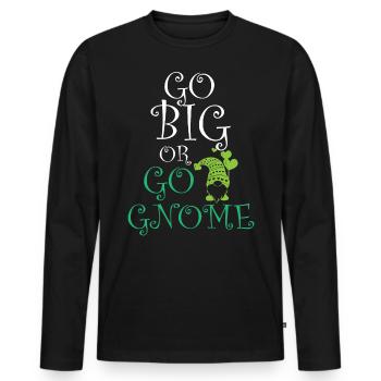 Gnome - Gnome Collecting - Gnome Collector - T-shirt manches longues Premium bio Homme - noir - Devant - Nico (187cm)