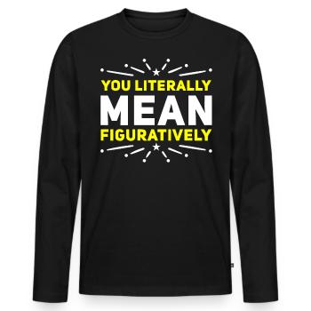Grammar Police - English Teacher - Men's Premium Organic Long Sleeve Shirt - black - Front - Nico (187cm)
