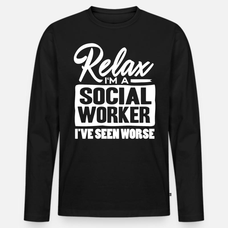 Operatore sociale - Maglia a manica lunga ecologica premium da uomo - nero