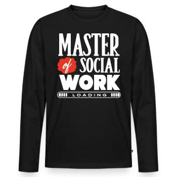 Travailleur social - T-shirt manches longues Premium bio Homme - noir - Devant - Nico (187cm)