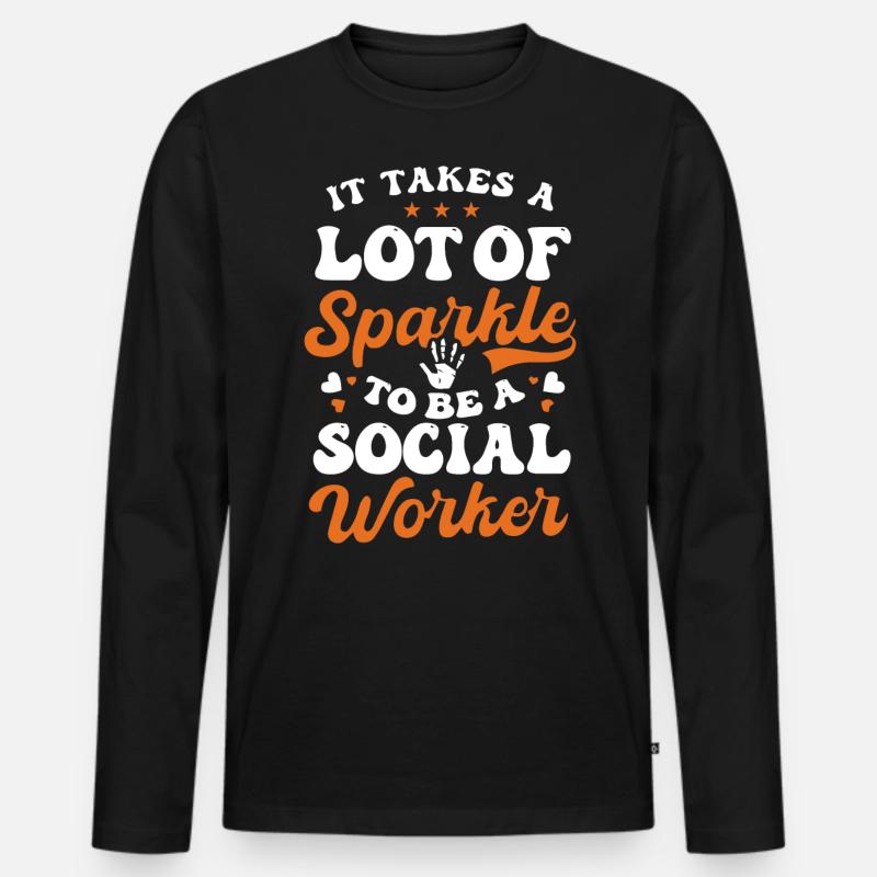 Sozialarbeiter - Männer Premium Bio Langarmshirt - Schwarz