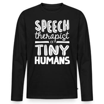 Speech-language pathology, speech-language pathologist - Men's Premium Organic Long Sleeve Shirt - black - Front - Nico (187cm)