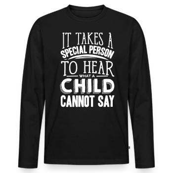 Speech-language pathology, speech-language pathologist - Men's Premium Organic Long Sleeve Shirt - black - Front - Nico (187cm)