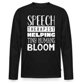 Speech-language pathology, speech-language pathologist - Men's Premium Organic Long Sleeve Shirt - black - Front - Nico (187cm)