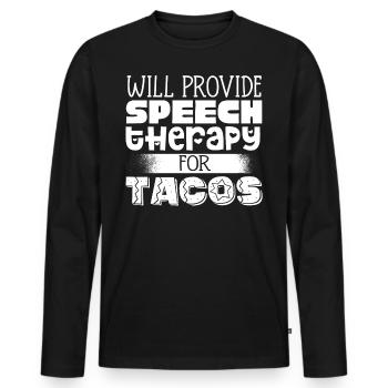 Speech-language pathology, speech-language pathologist - Men's Premium Organic Long Sleeve Shirt - black - Front - Nico (187cm)
