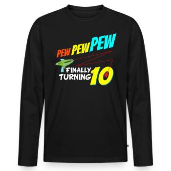 Lasertag, Laser - Männer Premium Bio Langarmshirt - Schwarz - Vorne - Nico (187cm)