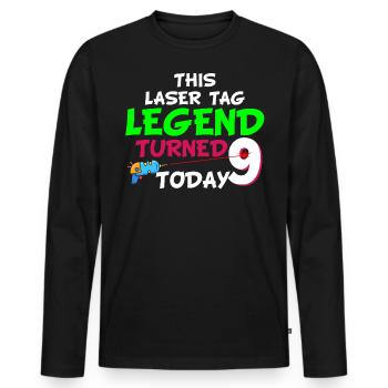 Lasertag, Laser - Männer Premium Bio Langarmshirt - Schwarz - Vorne - Nico (187cm)