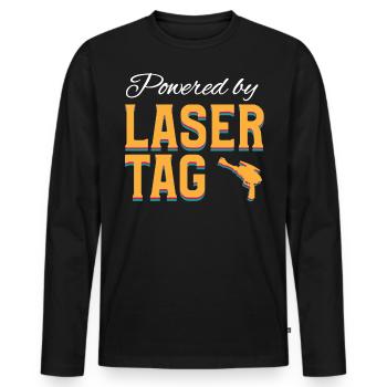 Lasertag, Laser - Männer Premium Bio Langarmshirt - Schwarz - Vorne - Nico (187cm)