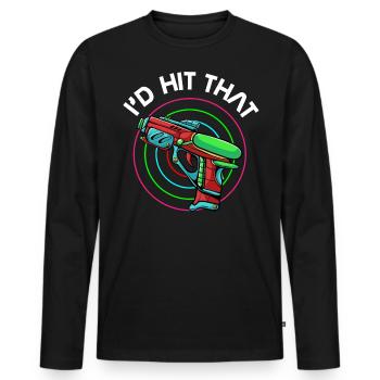 Lasertag, Laser - Männer Premium Bio Langarmshirt - Schwarz - Vorne - Nico (187cm)
