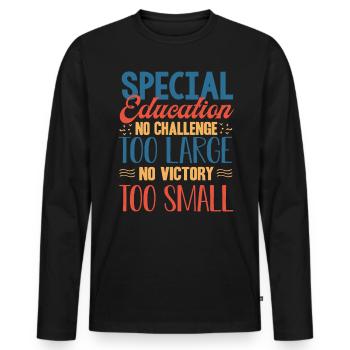 Éducation spécialisée, Éducation spécialisée - T-shirt manches longues Premium bio Homme - noir - Devant - Nico (187cm)