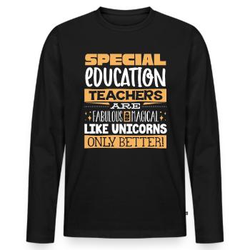 Éducation spécialisée, Éducation spécialisée - T-shirt manches longues Premium bio Homme - noir - Devant - Nico (187cm)