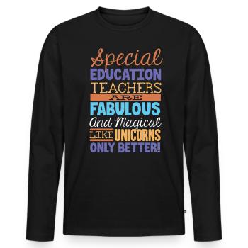 Éducation spécialisée, Éducation spécialisée - T-shirt manches longues Premium bio Homme - noir - Devant - Nico (187cm)