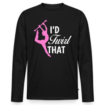 Baton Twirler, Baton Twirling, Gymnastique - T-shirt manches longues Premium bio Homme - noir - Devant - Nico (187cm)