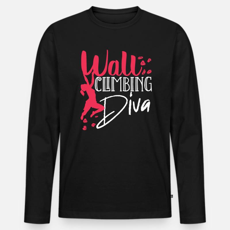 Wandkletterer, Wandklettern - Männer Premium Bio Langarmshirt - Schwarz