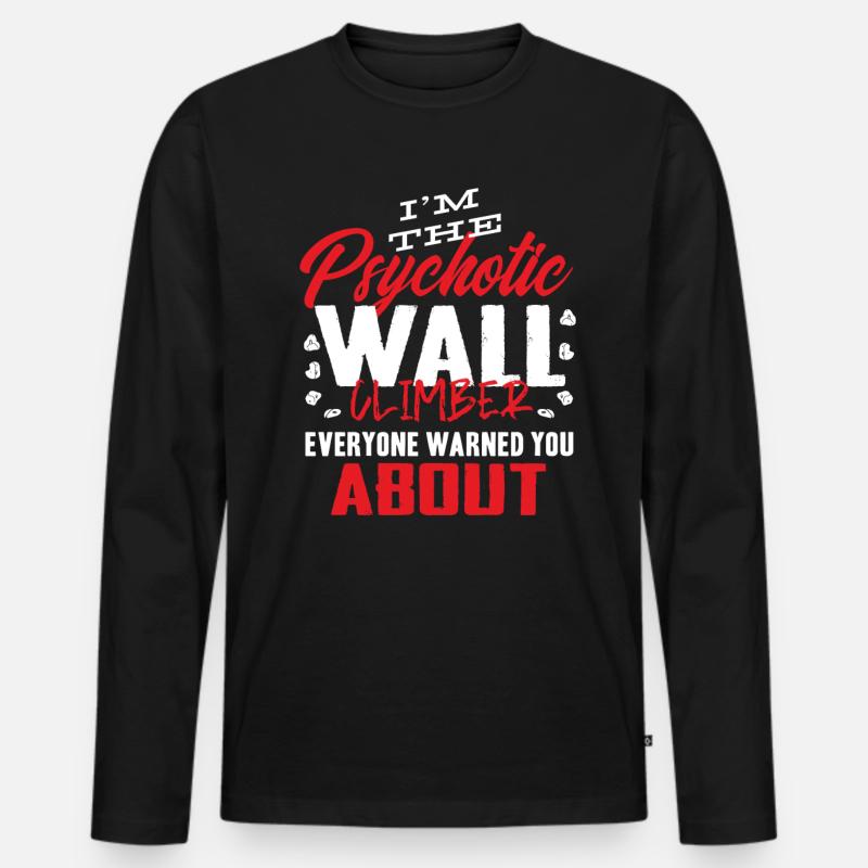 Wandkletterer, Wandklettern - Männer Premium Bio Langarmshirt - Schwarz