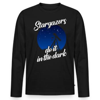 Star Gas, Cosmology, Astronomy - Binoculars - Men's Premium Organic Long Sleeve Shirt - black - Front - Nico (187cm)