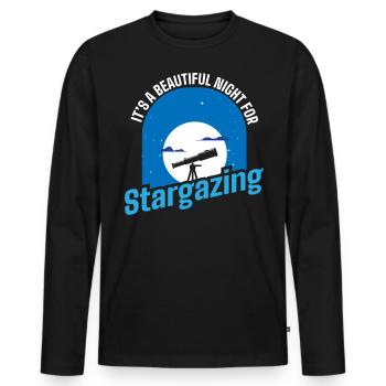 Star Gas, Cosmology, Astronomy - Binoculars - Men's Premium Organic Long Sleeve Shirt - black - Front - Nico (187cm)
