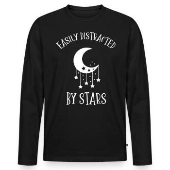 Star Gas, Cosmology, Astronomy - Binoculars - Men's Premium Organic Long Sleeve Shirt - black - Front - Nico (187cm)
