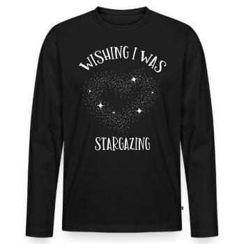 Star Gas, Cosmology, Astronomy - Binoculars - Men's Premium Organic Long Sleeve Shirt - black - Front - Nico (187cm)