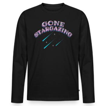 Star Gas, Cosmology, Astronomy - Binoculars - Men's Premium Organic Long Sleeve Shirt - black - Front - Nico (187cm)