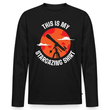 Star Gas, Cosmology, Astronomy - Binoculars - Men's Premium Organic Long Sleeve Shirt - black - Front - Nico (187cm)