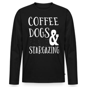 Star Gas, Cosmology, Astronomy - Binoculars - Men's Premium Organic Long Sleeve Shirt - black - Front - Nico (187cm)