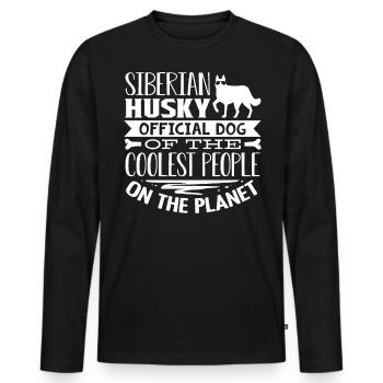 Sibirischer Husky - Männer Premium Bio Langarmshirt - Schwarz - Vorne - Nico (187cm)