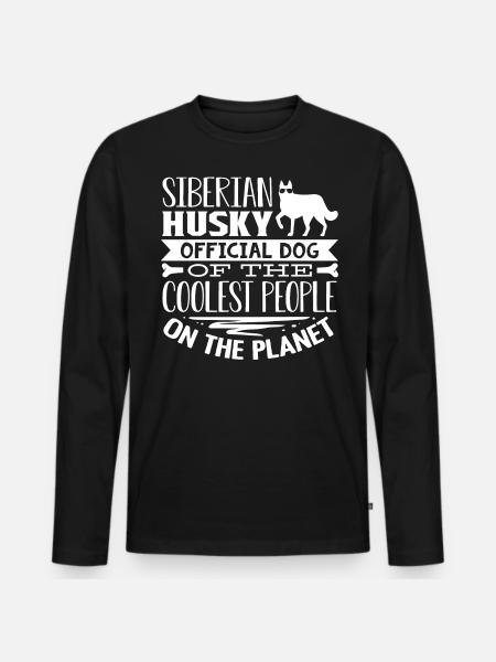 Siberian Husky - Men's Premium Organic Long Sleeve Shirt - black