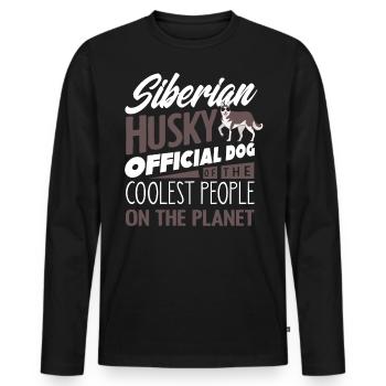 Sibirischer Husky - Männer Premium Bio Langarmshirt - Schwarz - Vorne - Nico (187cm)