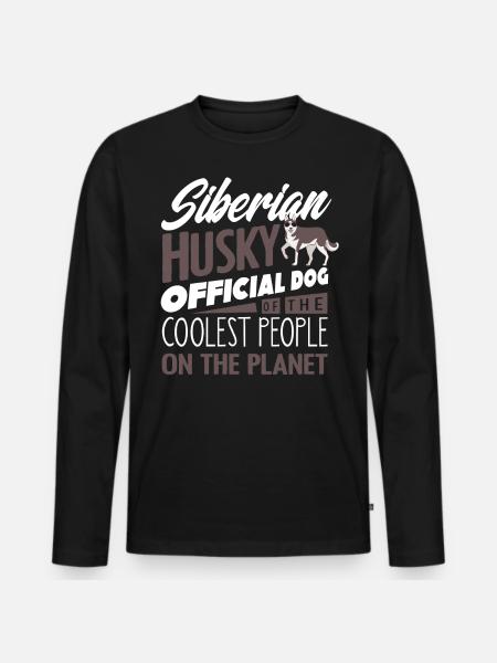 Siberian Husky - Men's Premium Organic Long Sleeve Shirt - black