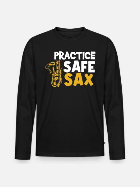 Saxophonist, Saxophone, Sound, Smooth Jazz - Men's Premium Organic Long Sleeve Shirt - black