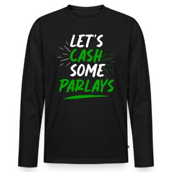 Parlays, Parlay, Sports Betting - Men's Premium Organic Long Sleeve Shirt - black - Front - Nico (187cm)