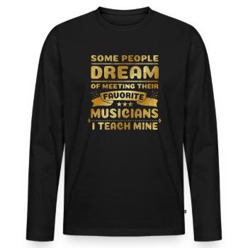 Ich unterrichte meinen Lieblingsmusiker Musik - Männer Premium Bio Langarmshirt - Schwarz - Vorne - Nico (187cm)