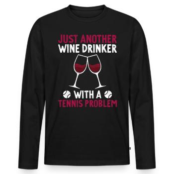 Just Another Wine Drinker - Männer Premium Bio Langarmshirt - Schwarz - Vorne - Nico (187cm)
