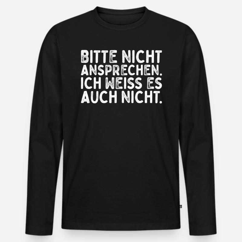 Bitte Nicht Ansprechen - Männer Premium Bio Langarmshirt - Schwarz