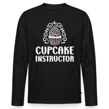 Cupcake Instructor - Männer Premium Bio Langarmshirt - Schwarz - Vorne - Nico (187cm)