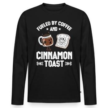 Fueled By Coffee - Men's Premium Organic Long Sleeve Shirt - black - Front - Nico (187cm)