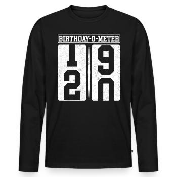 Birthday-O-Meter 20 Happy 20th Birthday Celebrant - Men's Premium Organic Long Sleeve Shirt - black - Front - Nico (187cm)