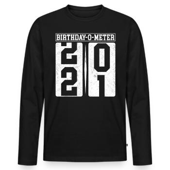 Birthday-O-Meter 21 Happy 21st Birthday Celebrant - Men's Premium Organic Long Sleeve Shirt - black - Front - Nico (187cm)