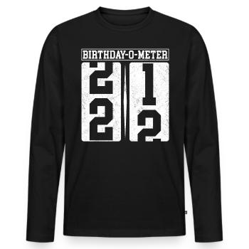 Birthday-O-Meter 22 Happy 22nd Birthday Celebrant - Men's Premium Organic Long Sleeve Shirt - black - Front - Nico (187cm)