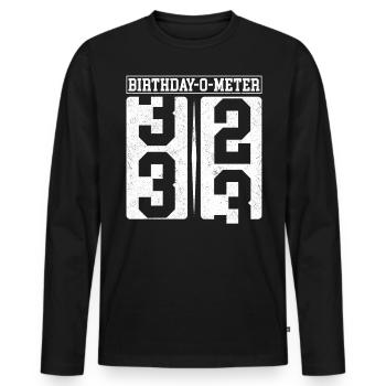 Birthday-O-Meter 33 Happy 33rd Birthday Celebrant - Men's Premium Organic Long Sleeve Shirt - black - Front - Nico (187cm)