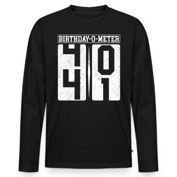Birthday-O-Meter 41 Happy 41st Birthday Celebrant - Men's Premium Organic Long Sleeve Shirt - black - Front - Nico (187cm)